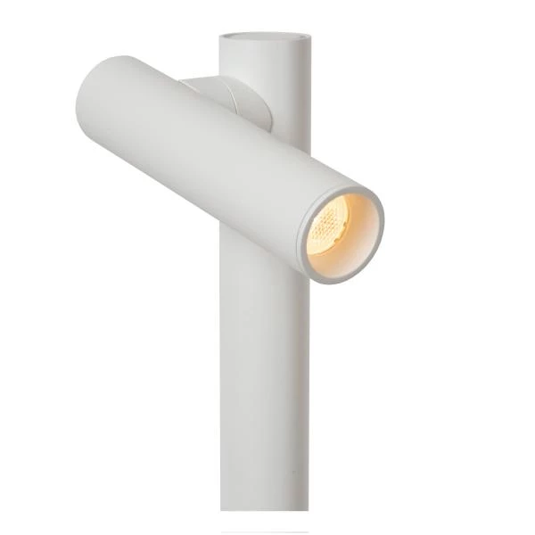 Lucide ANTRIM - Lampadaire / lampe de lecture Rechargeable Intérieur/Extérieur - Batterie/Piles - LED Dim. - 2x2,2W 2700K - IP54 - Avec station de charge sans fil - Blanc - détail 3